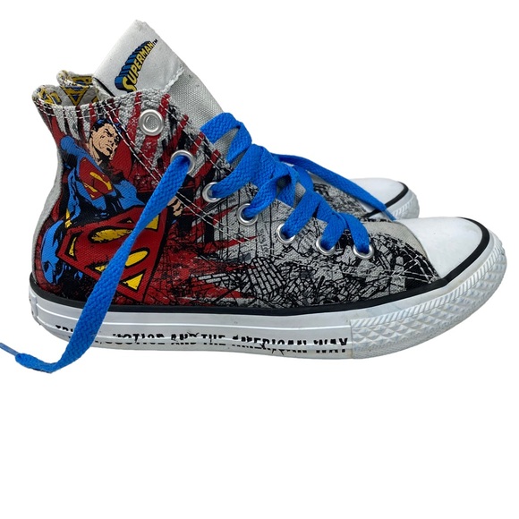 Converse All Star Chuck Taylor High Top Superman DC Comics Youth US Size 2 - Picture 5 of 13